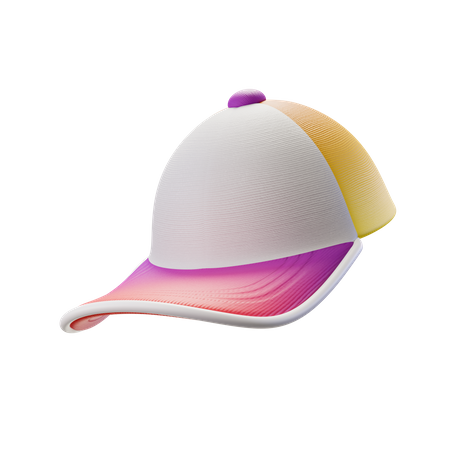 Boné vermelho amarelo  3D Illustration