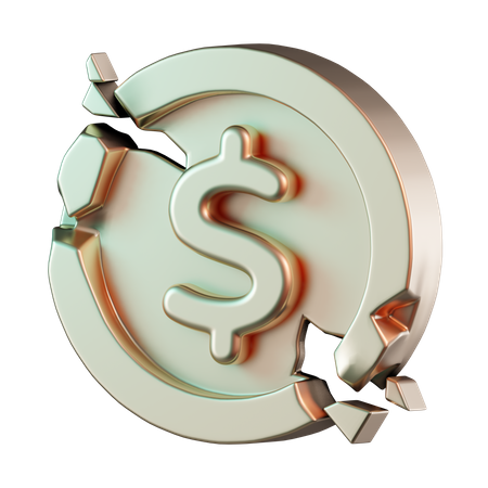 Broken Coin  3D Icon
