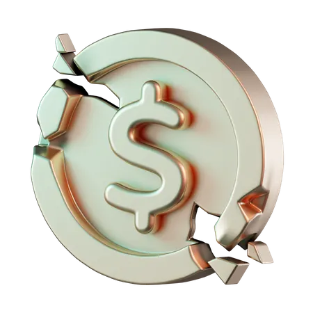 Broken Coin  3D Icon