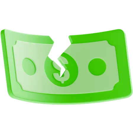 Broken Money  3D Icon