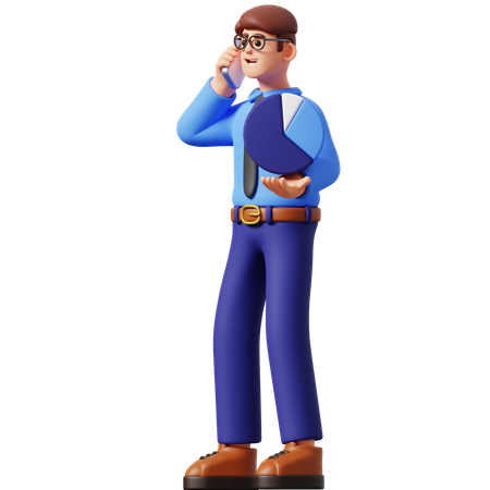 Businessman Talking On Smartphone  3D Illustration