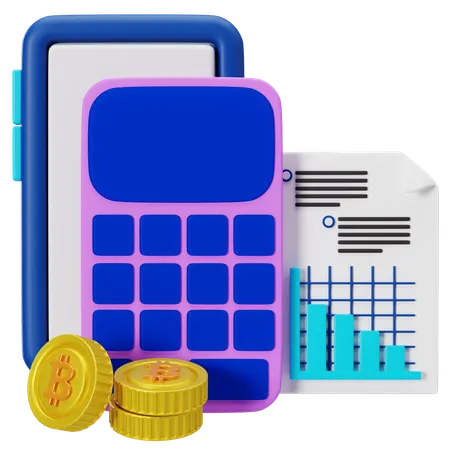 Calculateur de conversion de crypto-monnaie Ripple  3D Illustration