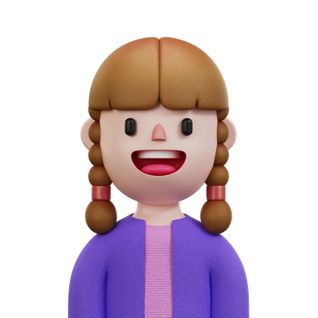 Mulher de camisa roxa  3D Icon