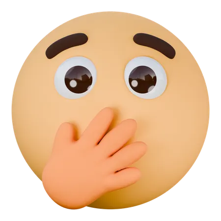 Cara com a mão na boca  3D Icon