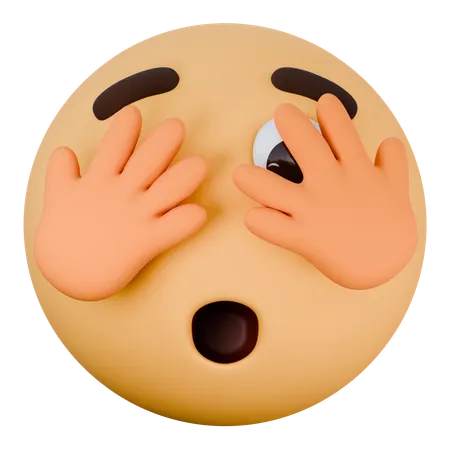 Rosto com olho espiando  3D Icon