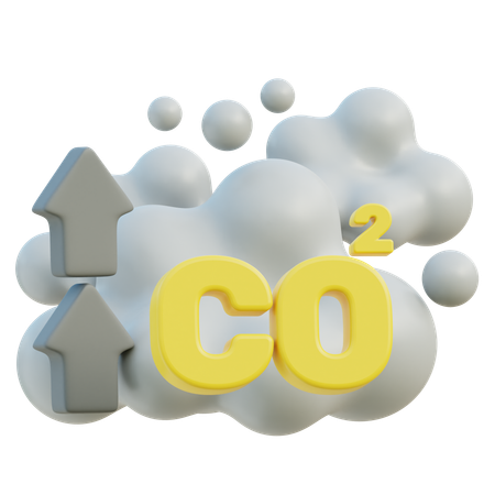 이산화탄소 배출  3D Icon
