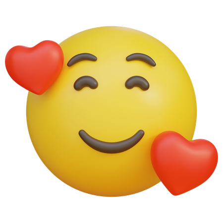 Emoji de rosto sorridente com coração  3D Icon