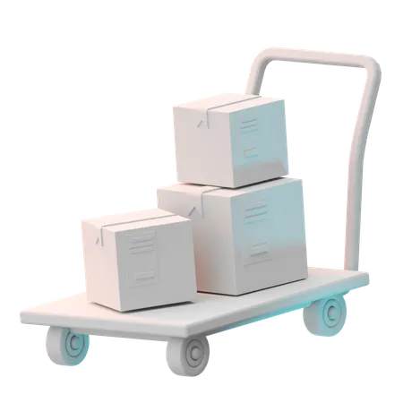 Carrinho de pacote  3D Icon