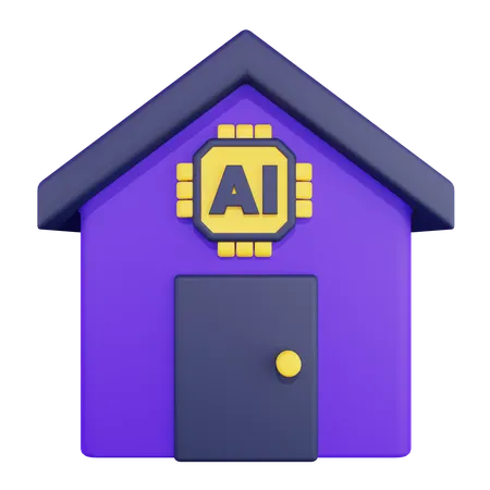 Casa inteligente com inteligência artificial  3D Icon