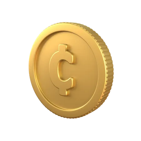 Moeda de ouro de centavo  3D Icon