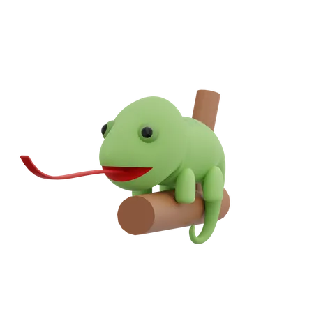 Chameleon  3D Illustration