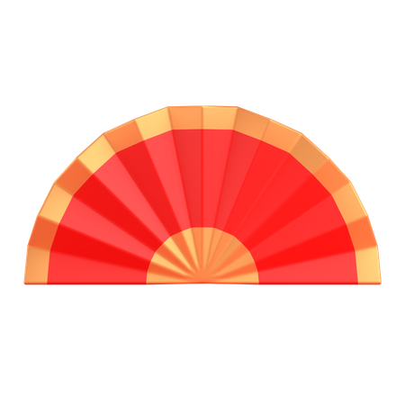 Chinese paper fan  3D Illustration
