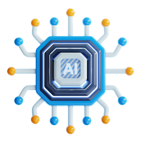 Chip inteligente artificial  3D Icon