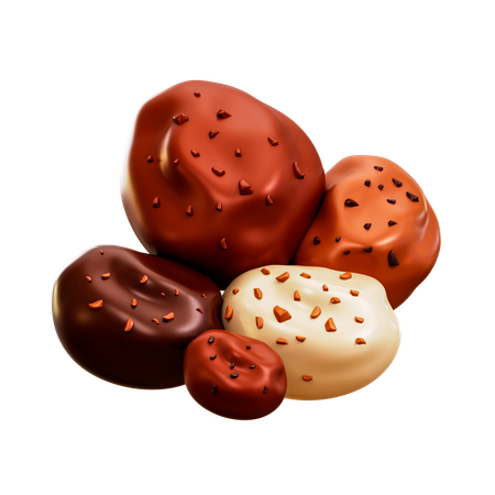 Chocolate Granules  3D Illustration