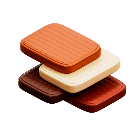 Chocolate Pieces  3D Illustration