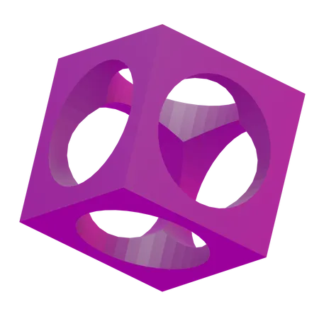 Círculo cubo geometria básica 3D Icon