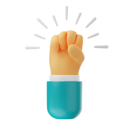 Clenched Fist Hand Gesture  3D Icon