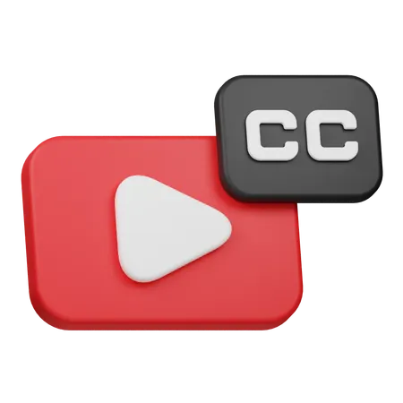 Closed Caption Video  3D Icon