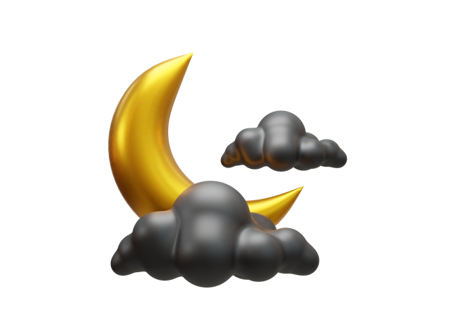 Cloudy Night  3D Icon