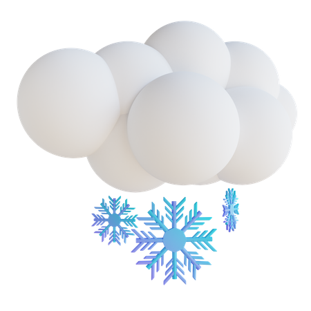 Cloudy Snow  3D Illustration