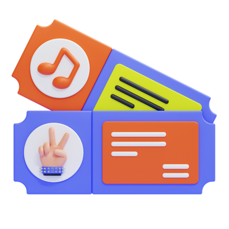 Concert Ticket  3D Icon
