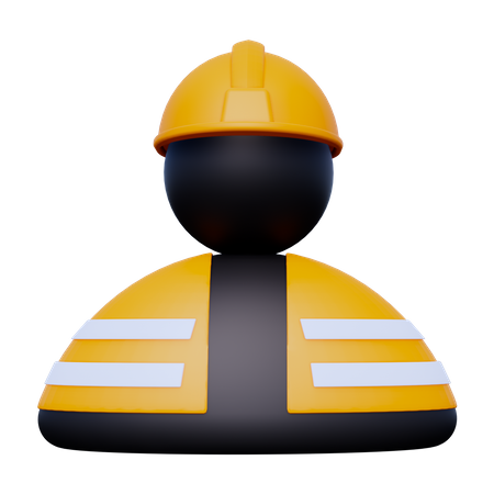 Construction Worker  3D Icon