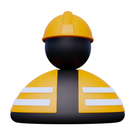 Construction Worker  3D Icon