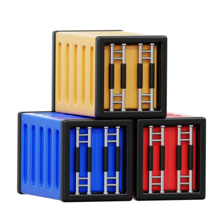 Containers Stack 3D Icon