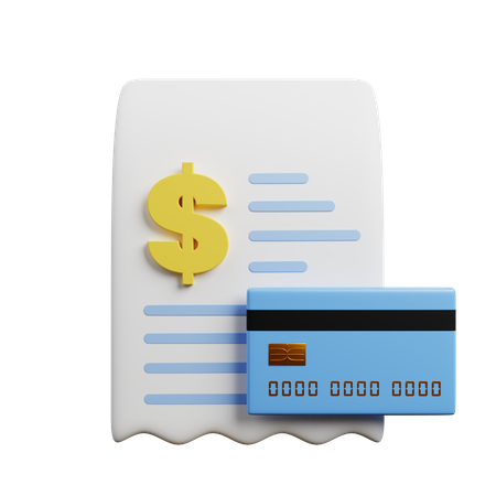 Credit Card Bill  3D Illustration