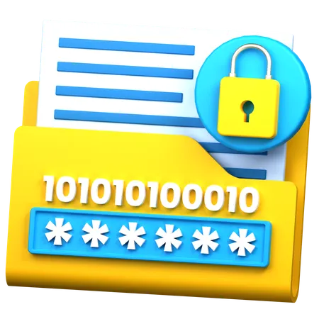 Criptografia de dados  3D Icon