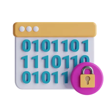 Criptografia de dados  3D Icon
