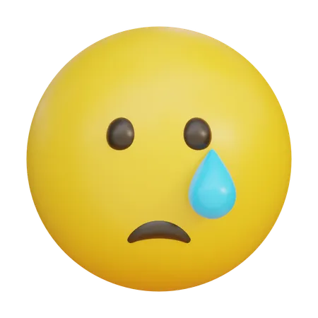 Crying Face With Tears Emoji Emoticon  3D Icon
