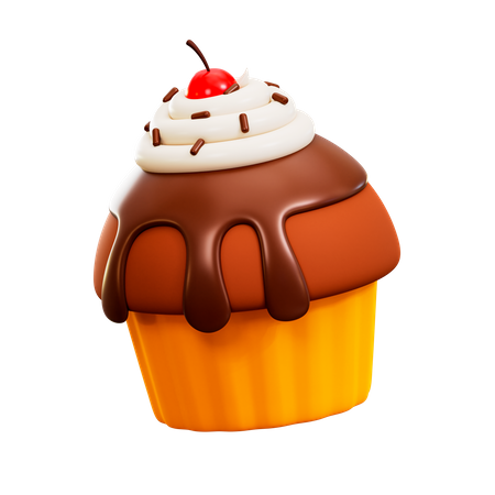 Cupcake Choco  3D Illustration
