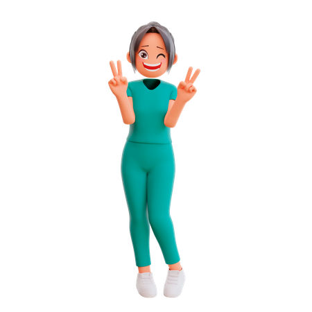 Cute Nurse Character  3D Illustration