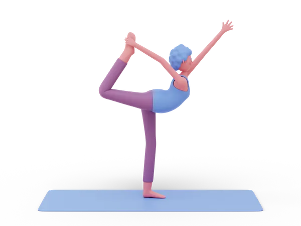 Pose de ioga de dançarina  3D Illustration
