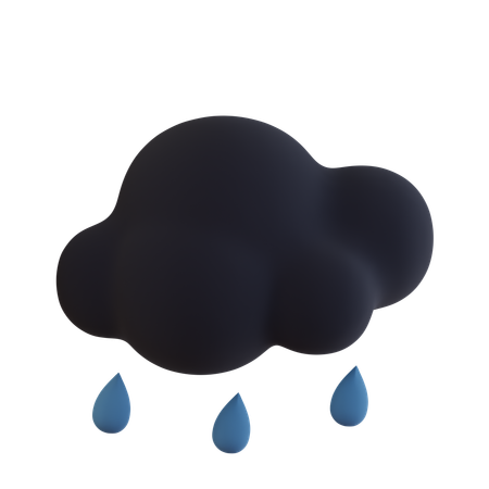 Dark Cloud Rainy  3D Icon