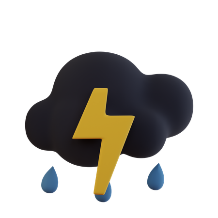Dark Cloud Rainy Thunder  3D Icon