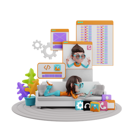 Desenvolvedor de site  3D Illustration