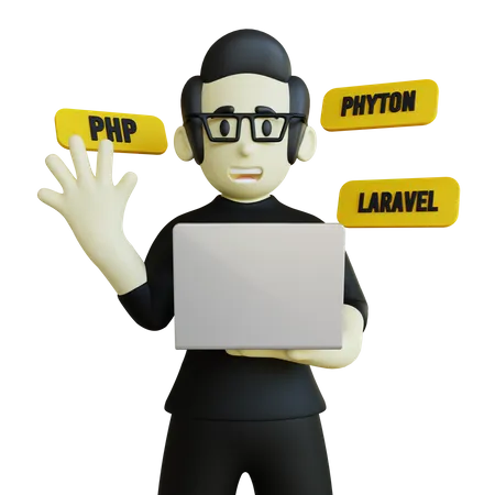Développeur back-end  3D Illustration