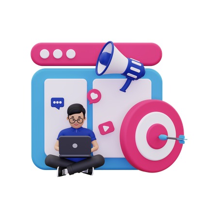 Digital Marketing Target  3D Illustration