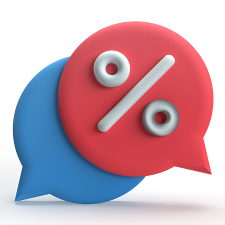 할인 채팅  3D Icon