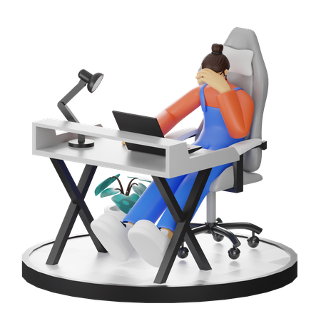 Dizziness at work  3D Illustration