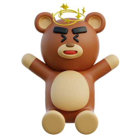 めまいのクマ  3D Illustration