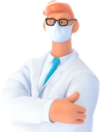 Doctor wearing mask  3D Illustration