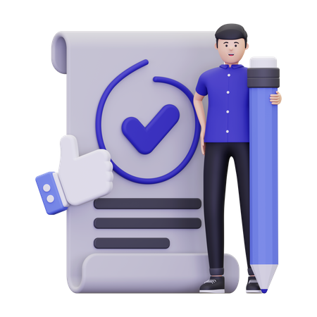 Document Approved  3D Illustration