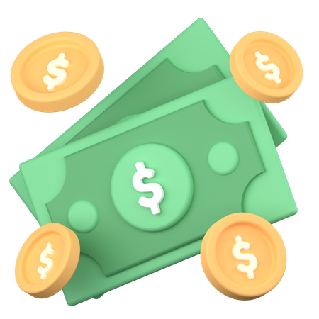 Dólar e centavo  3D Icon