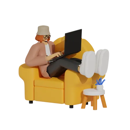 Édition pour le bureau à domicile  3D Illustration