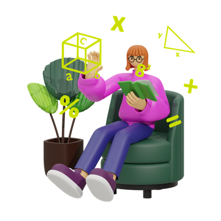Educación matemática  3D Illustration
