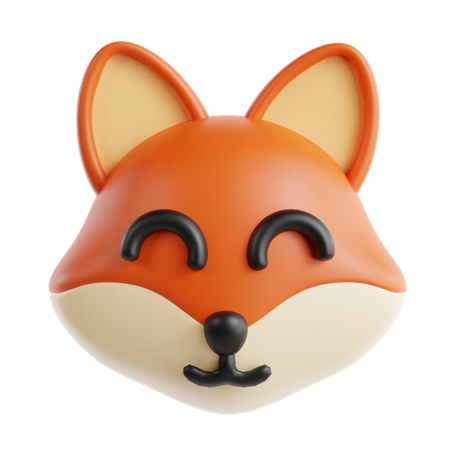 Emoji de rosto sorridente de raposa  3D Icon