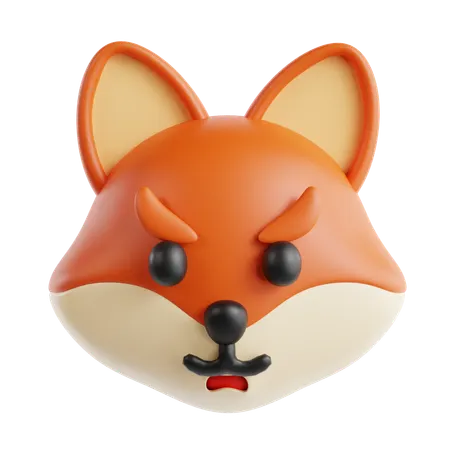 Emoji de raposa brava  3D Icon